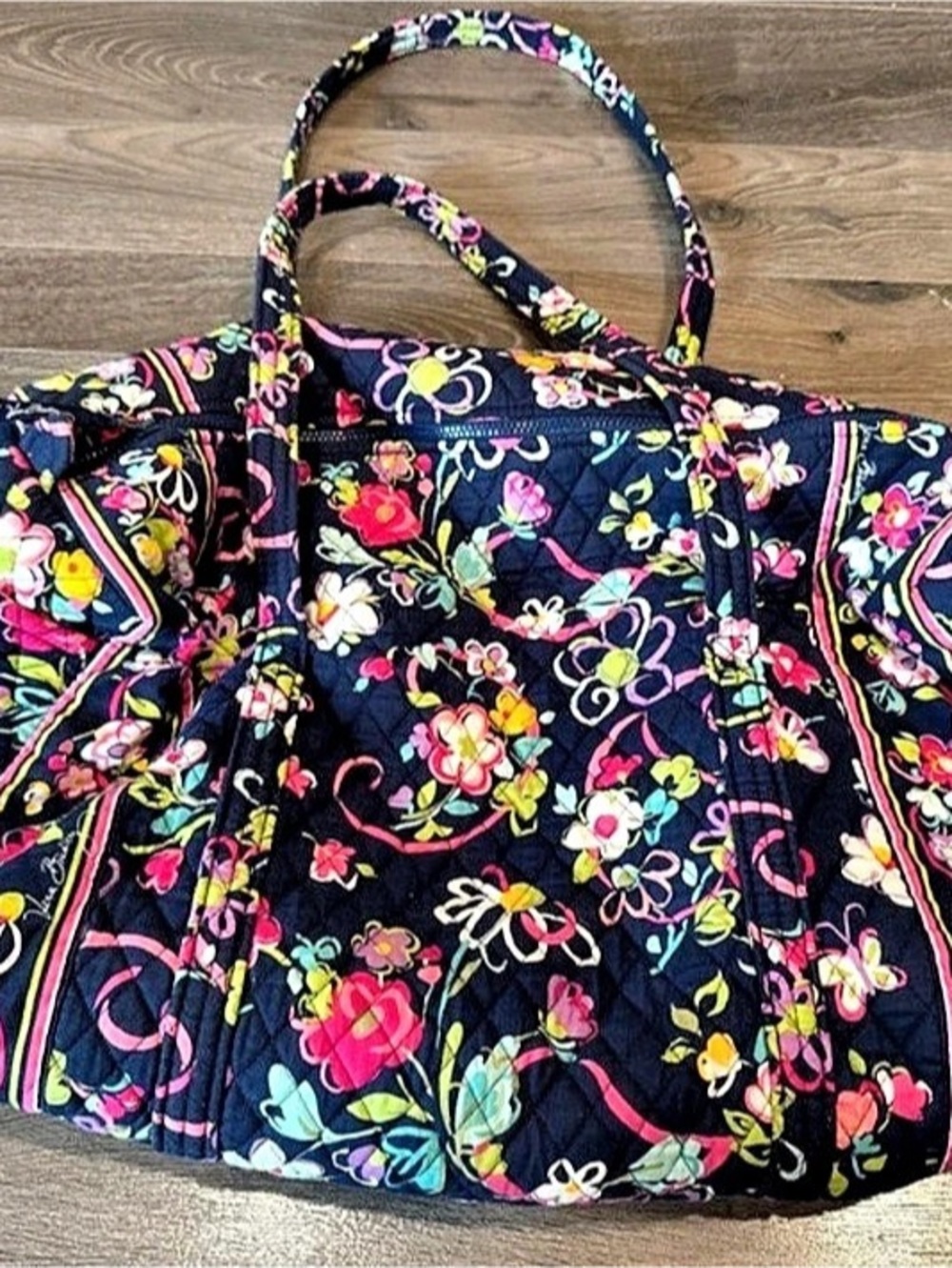 Vera Bradley Large Travel Duffel Bag Floral Blue & Multicolor